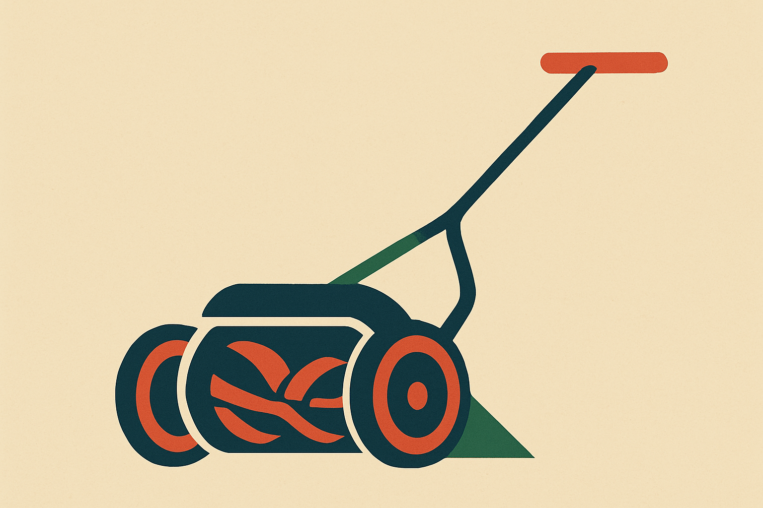 Vintage lawn mower illustration